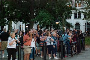 Trey talking his picture of independence hall just before talking to the group about the photo