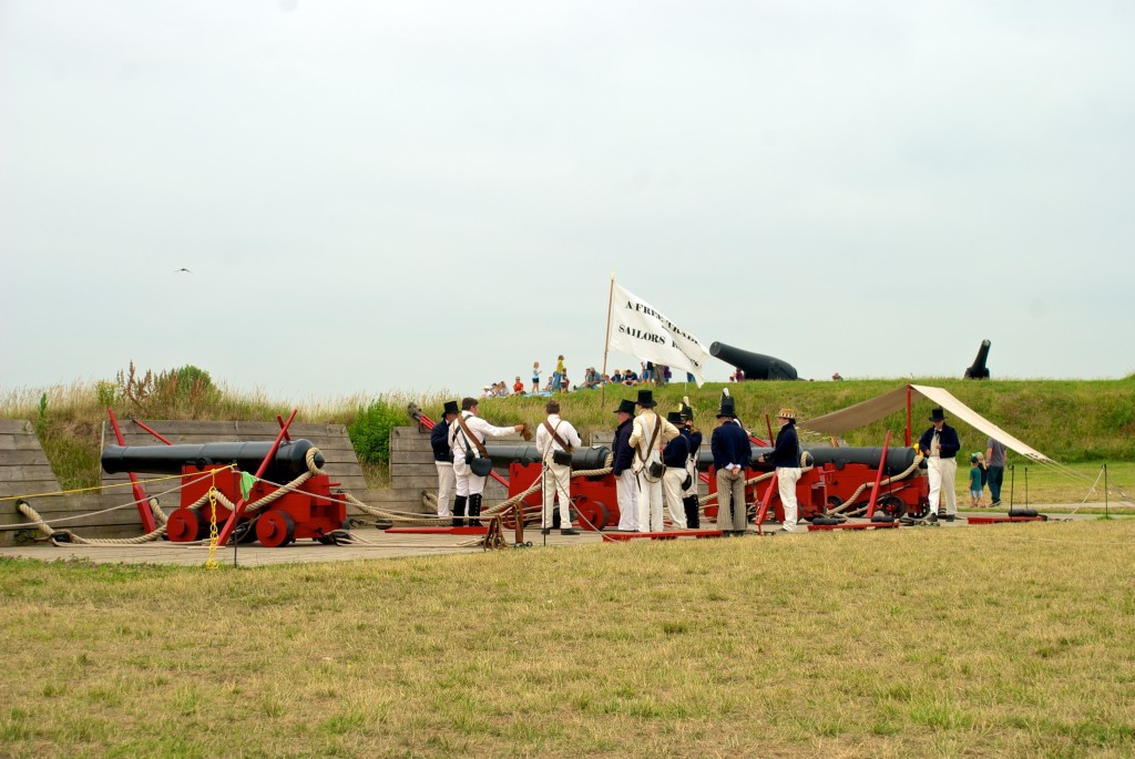 Photo used in the 2016 JHU Credit Union Calendar of a reenactment at Fort McHenry during the Sailabration events in Baltimore