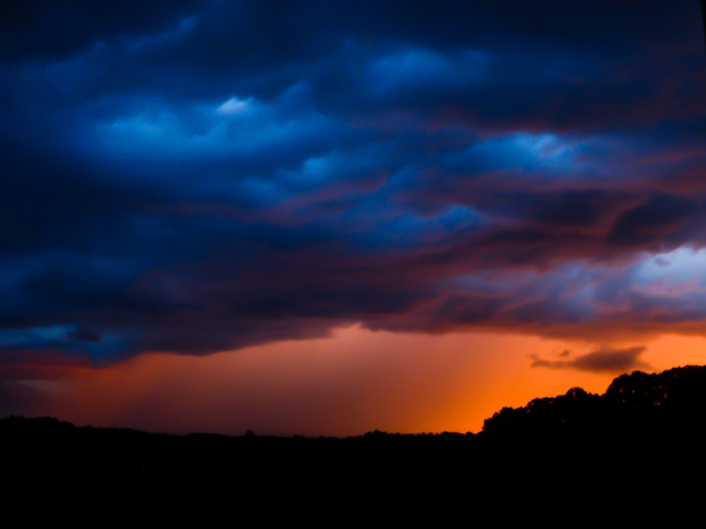 The brief sunset before the storm came through.