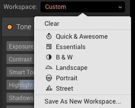 Luminar Neptune Workspaces